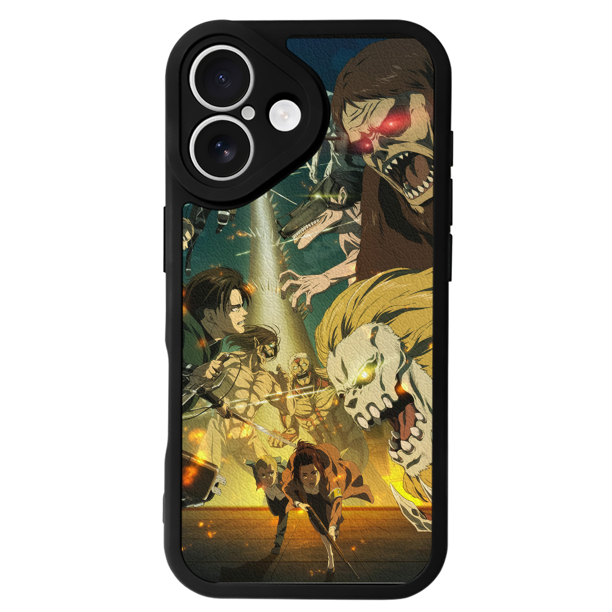 （画像用） 進撃の巨人 Attack on Titan 【iPhone 16シリーズ対応】シリコンスマホケース（レザー調） 材質：シリコン